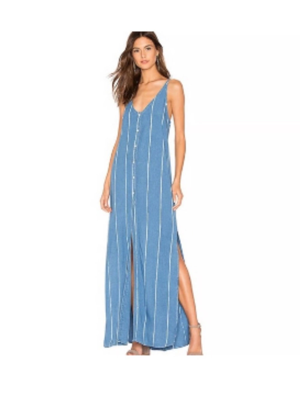 Bella Dahl Pleat Back Maxi Dress in the "Escondido Falls Wash" pattern Size M